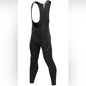 Qualidyne Men's Cycling Bib Tights 3D Padded Winter Thermal Bike Bib Pants